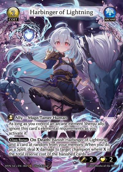 Harbinger of Lightning HVN 1st-EN-185-Foil-Ultra Rare (UR) - Abyssal Heaven First Edition - Grand Archive Card