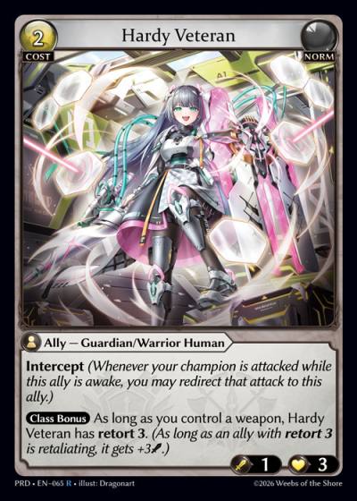 Hardy Veteran PRD-EN-065-Foil-Rare (R) - .asphodel/paradise - Grand Archive Card
