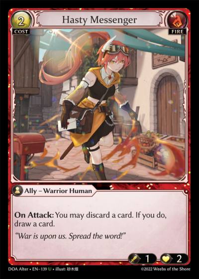 Hasty Messenger DOA Alter-EN-139-Normal-Uncommon (U) - Dawn of Ashes Alter Edition - Grand Archive Card
