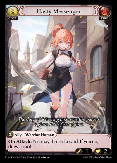 Hasty Messenger P23-EN-007-Normal-Promotional Rare (PR) - Promotional 2023 - Grand Archive Card
