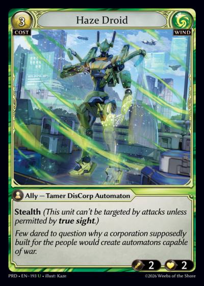 Haze Droid PRD-EN-193-Foil-Uncommon (U) - .asphodel/paradise - Grand Archive Card