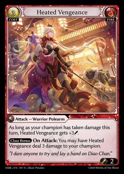 Heated Vengeance AMB-EN-107-Normal-Rare (R) - Mortal Ambition - Grand Archive Card