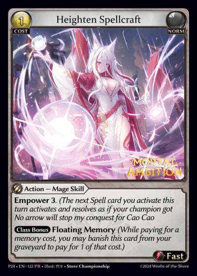 Heighten Spellcraft P24-EN-122-Normal-Promotional Rare (PR) - Promotional 2024 - Grand Archive Card