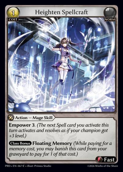 Heighten Spellcraft PRD-EN-067-Foil-Common (C) - .asphodel/paradise - Grand Archive Card