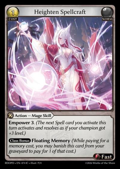 Heighten Spellcraft RDOPD-EN-074-Normal-Common (C) - Radiant Origins Pantheon Decks - Grand Archive Card