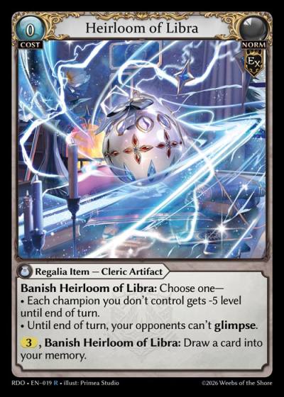 Heirloom of Libra RDO-EN-019-Foil-Rare (R) - Radiant Origins - Grand Archive Card