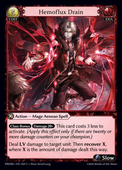 Hemoflux Drain PRDSD-EN-059-Normal-Uncommon (U) - .asphodel/paradise Starter Decks - Grand Archive Card
