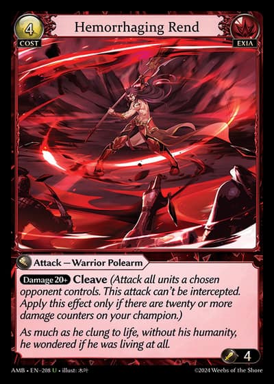 Hemorrhaging Rend AMB-EN-208-Foil-Uncommon (U) - Mortal Ambition - Grand Archive Card