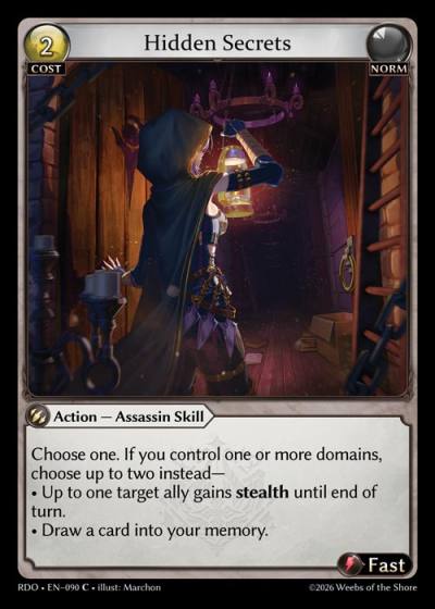 Hidden Secrets RDO-EN-090-Foil-Common (C) - Radiant Origins - Grand Archive Card