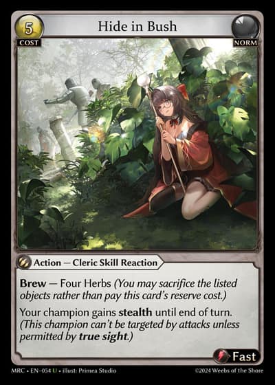 Hide in Bush MRC-EN-054-Foil-Uncommon (U) - Mercurial Heart - Grand Archive Card