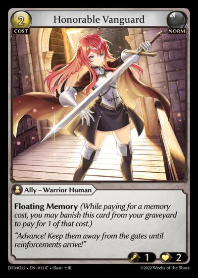 Honorable Vanguard DEMO22-EN-013-Normal-Common (C) - LGS Demo 2022 - Grand Archive Card