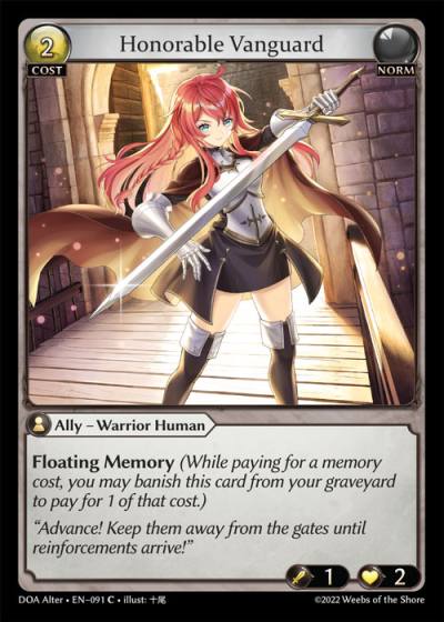 Honorable Vanguard DOA Alter-EN-091-Foil-Common (C) - Dawn of Ashes Alter Edition - Grand Archive Card