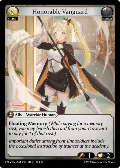 Honorable Vanguard P22-EN-002-Normal-Promotional Rare (PR) - Promotional 2022 - Grand Archive Card