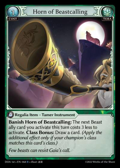 Horn of Beastcalling DOA 1st-EN-068-Normal-Rare (R) - Dawn of Ashes First Edition - Grand Archive Card