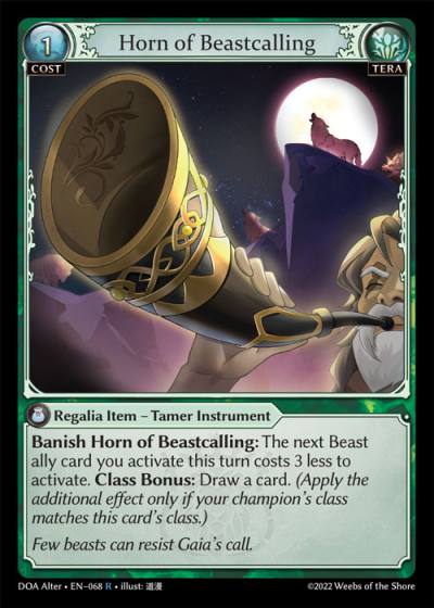 Horn of Beastcalling DOA Alter-EN-068-Foil-Rare (R) - Dawn of Ashes Alter Edition - Grand Archive Card