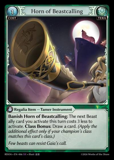 Horn of Beastcalling RDOA-EN-006-Foil-Super Rare (SR) - Radiant Origins: Armaments - Grand Archive Card