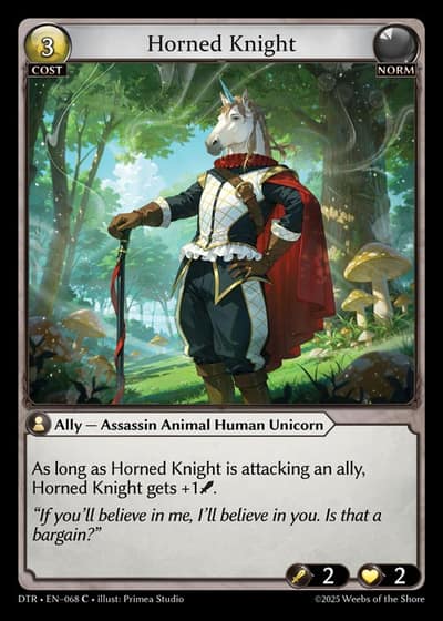 Horned Knight DTR-EN-068-Foil-Common (C) - Distorted Reflections - Grand Archive Card