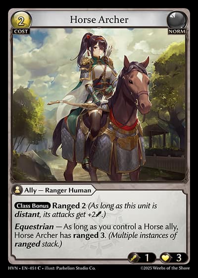 Horse Archer HVN-EN-051-Foil-Common (C) - Abyssal Heaven - Grand Archive Card