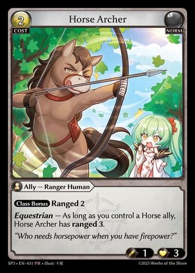 Horse Archer SP3-EN-031-Foil-Promotional Rare (PR) - Supporter Pack 3 - Grand Archive Card