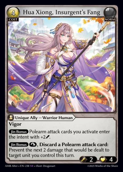 Hua Xiong, Insurgent's Fang AMB Alter-EN-238-Foil-Super Rare (SR) - Mortal Ambition Alter Edition - Grand Archive Card