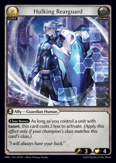 Hulking Rearguard PRD-EN-070-Foil-Common (C) - .asphodel/paradise - Grand Archive Card