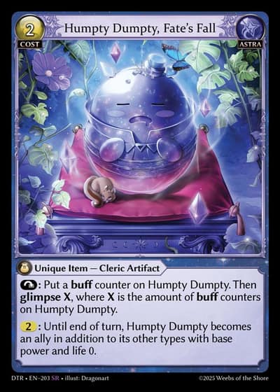 Humpty Dumpty, Fate's Fall DTR-EN-203-Foil-Super Rare (SR) - Distorted Reflections - Grand Archive Card
