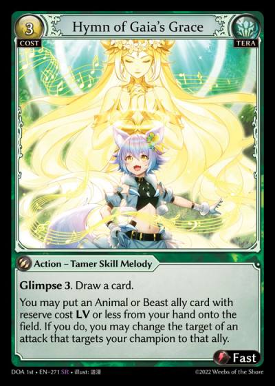 Hymn of Gaia's Grace DOA 1st-EN-271-Normal-Super Rare (SR) - Dawn of Ashes First Edition - Grand Archive Card