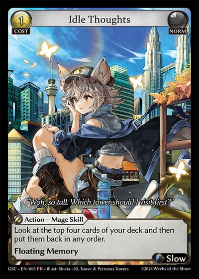Idle Thoughts GSC-EN-005-Foil-Promotional Rare (PR) - GenSeCha - Grand Archive Card