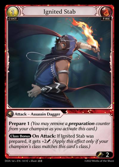 Ignited Stab DOA 1st-EN-141-Normal-Common (C) - Dawn of Ashes First Edition - Grand Archive Card
