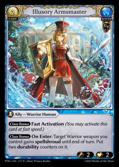 Illusory Armsmaster PTM-EN-117-Foil-Rare (R) - Phantom Monarchs - Grand Archive Card