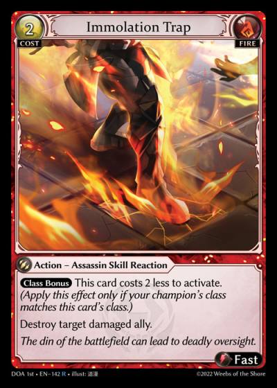 Immolation Trap DOA 1st-EN-142-Foil-Rare (R) - Dawn of Ashes First Edition - Grand Archive Card