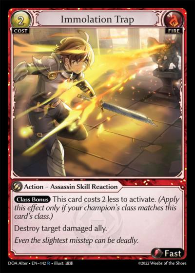 Immolation Trap DOA Alter-EN-142-Foil-Rare (R) - Dawn of Ashes Alter Edition - Grand Archive Card