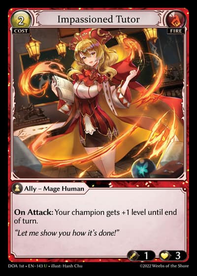 Impassioned Tutor DOA 1st-EN-143-Foil-Uncommon (U) - Dawn of Ashes First Edition - Grand Archive Card