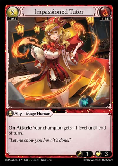 Impassioned Tutor DOA Alter-EN-143-Foil-Uncommon (U) - Dawn of Ashes Alter Edition - Grand Archive Card