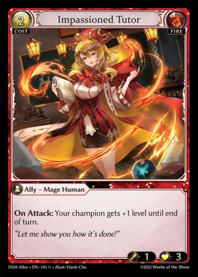 Impassioned Tutor DOA Alter-EN-143-Normal-Uncommon (U) - Dawn of Ashes Alter Edition - Grand Archive Card