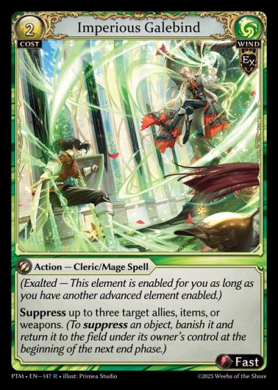 Imperious Galebind PTM-EN-147-Foil-Rare (R) - Phantom Monarchs - Grand Archive Card