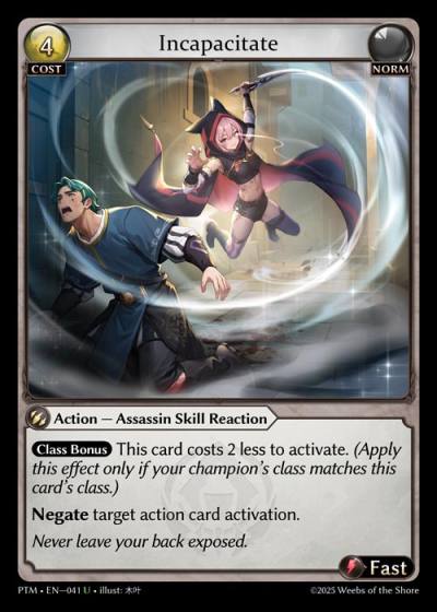 Incapacitate PTM-EN-041-Foil-Uncommon (U) - Phantom Monarchs - Grand Archive Card
