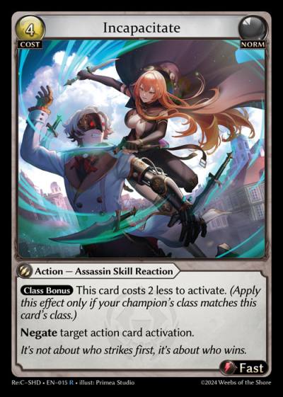 Incapacitate ReC-SHD-EN-015-Normal-Rare (R) - Re:Collection Shadowdancer - Grand Archive Card