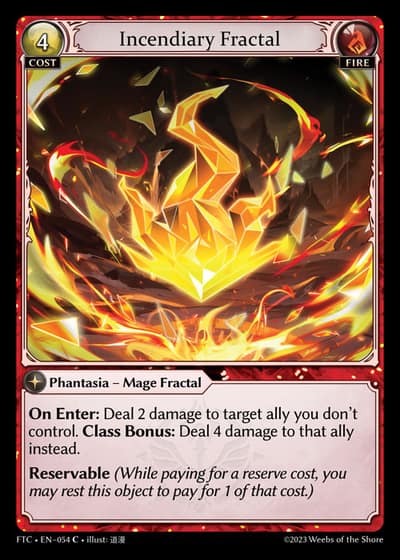 Incendiary Fractal FTC-EN-054-Foil-Common (C) - Fractured Crown - Grand Archive Card