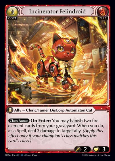Incinerator Felindroid PRD-EN-121-Foil-Rare (R) - .asphodel/paradise - Grand Archive Card