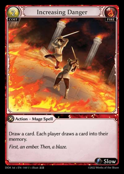 Increasing Danger DOA 1st-EN-144-Normal-Uncommon (U) - Dawn of Ashes First Edition - Grand Archive Card