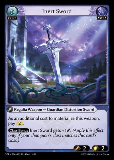 Inert Sword DTR-EN-033-Foil-Uncommon (U) - Distorted Reflections - Grand Archive Card