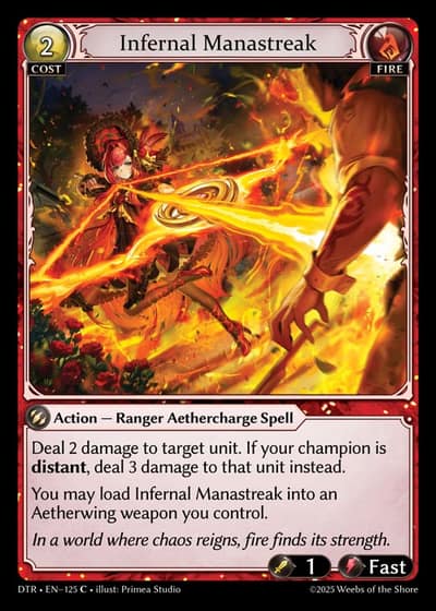 Infernal Manastreak DTR-EN-125-Foil-Common (C) - Distorted Reflections - Grand Archive Card