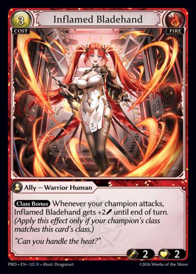 Inflamed Bladehand PRD-EN-122-Foil-Rare (R) - .asphodel/paradise - Grand Archive Card