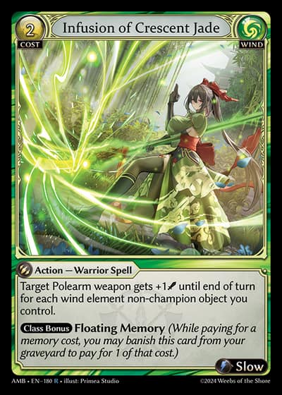Infusion of Crescent Jade AMB-EN-180-Foil-Rare (R) - Mortal Ambition - Grand Archive Card