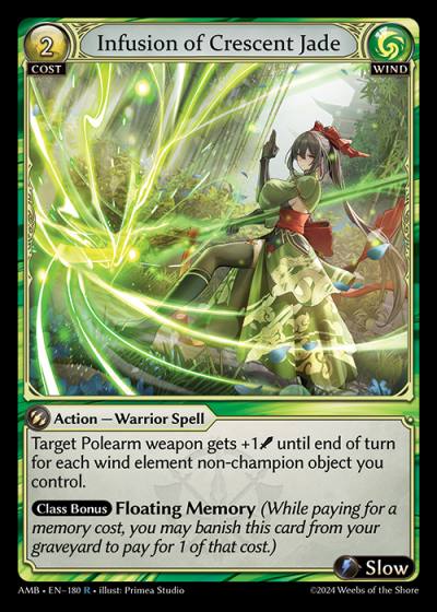 Infusion of Crescent Jade AMB-EN-180-Normal-Rare (R) - Mortal Ambition - Grand Archive Card