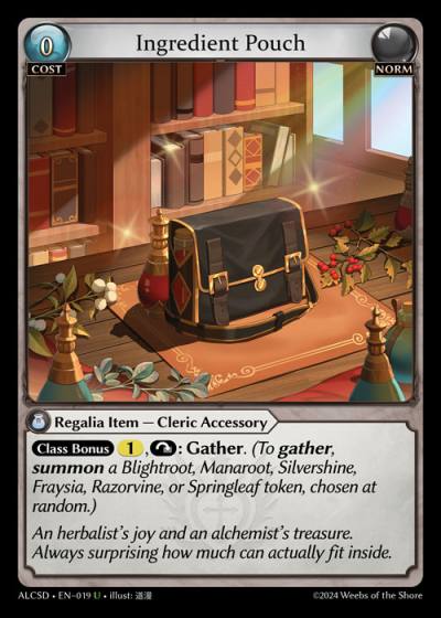 Ingredient Pouch ALCSD-EN-019-Normal-Uncommon (U) - Alchemical Revolution Starter Decks - Grand Archive Card