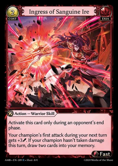 Ingress of Sanguine Ire AMB-EN-209-Foil-Rare (R) - Mortal Ambition - Grand Archive Card