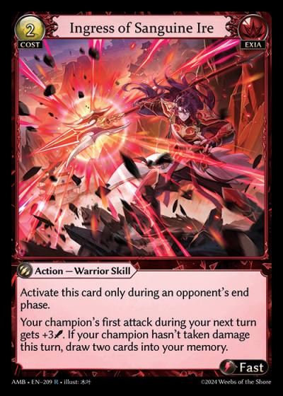 Ingress of Sanguine Ire AMB-EN-209-Normal-Rare (R) - Mortal Ambition - Grand Archive Card