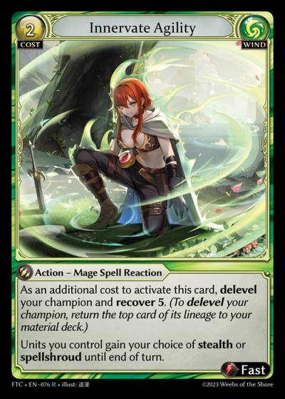 Innervate Agility FTC-EN-076-Normal-Rare (R) - Fractured Crown - Grand Archive Card